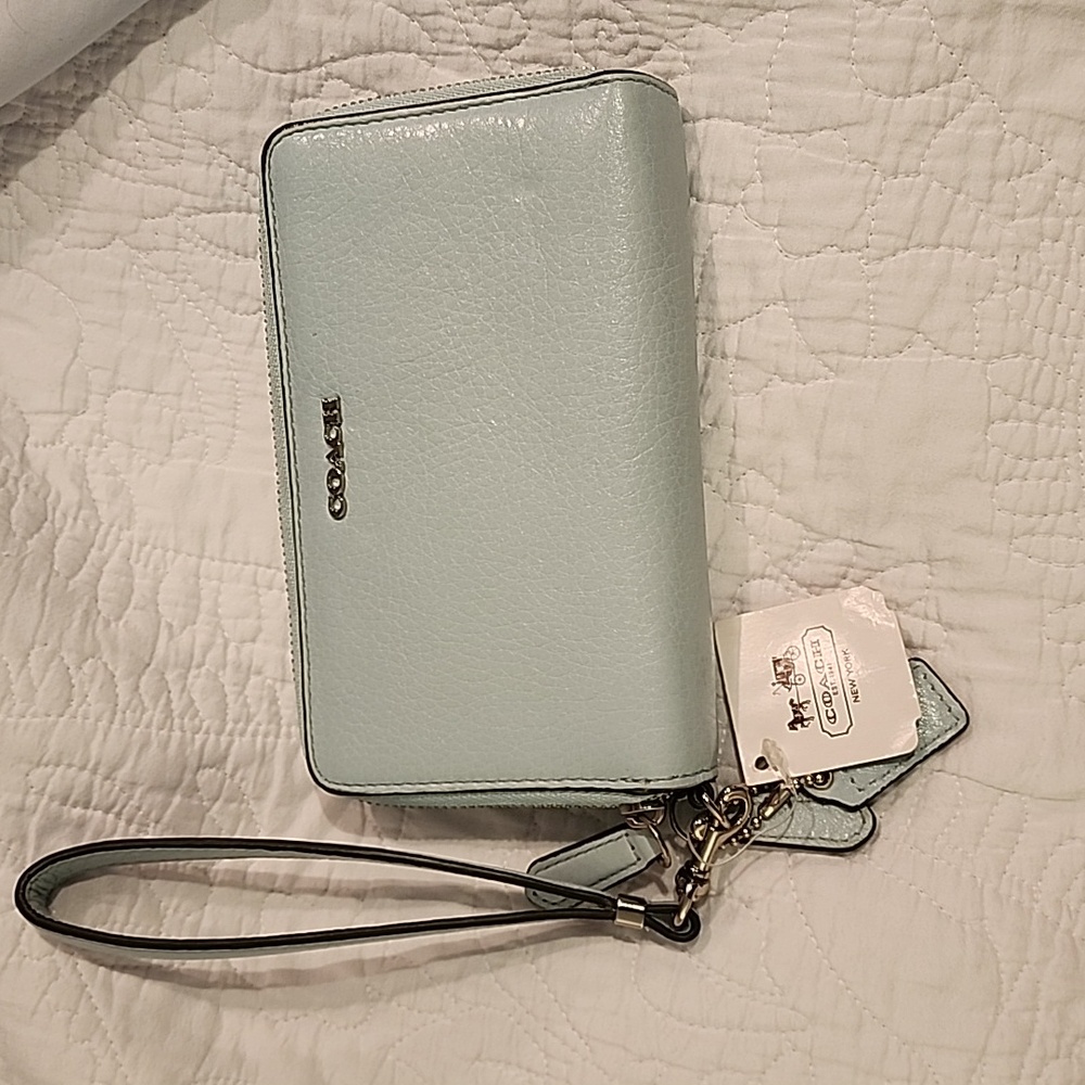 Coach zip wristlet wallet